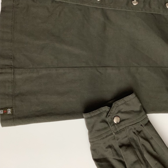 Button Front Olive Green Shirt - Picture 2 of 5